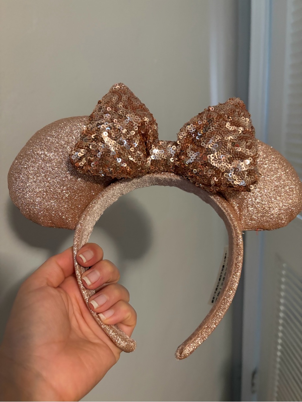 Disney Minnie Mouse Rose Gold Sequin Ear Headband